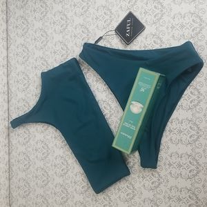 NWT ZAFUL One Shoulder Bikini Set + JM Solution Marine Luminous Pearl sun spray
